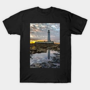 Sunset At St Marys Lighthouse T-Shirt